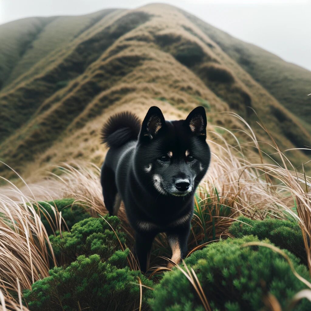 野山の黒柴